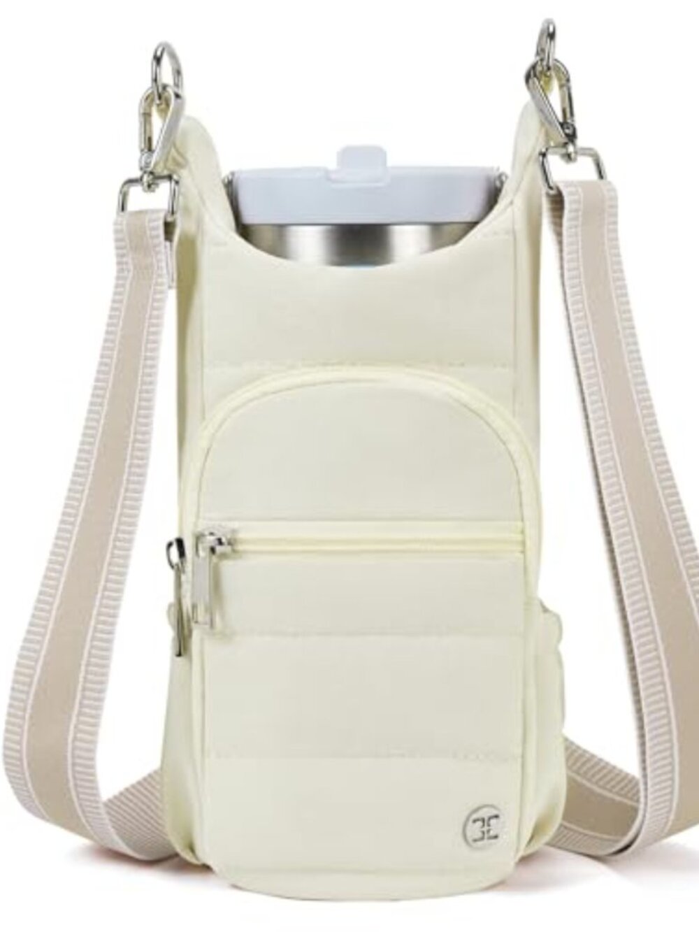 Water Bottle Holder Crossbody Bag Down Fabric Adjustable Strap Hiking